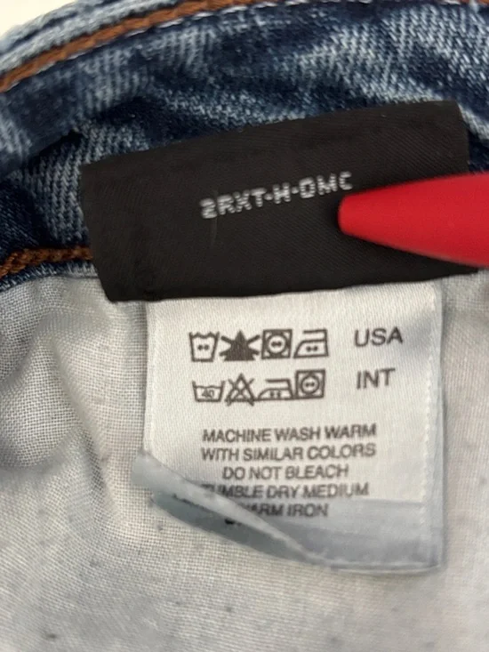 Harley-Davidson VTG Jeans Bootcut Women 14 Black Leather Patch 5 Pocket Zip fly - Picture 9 of 16